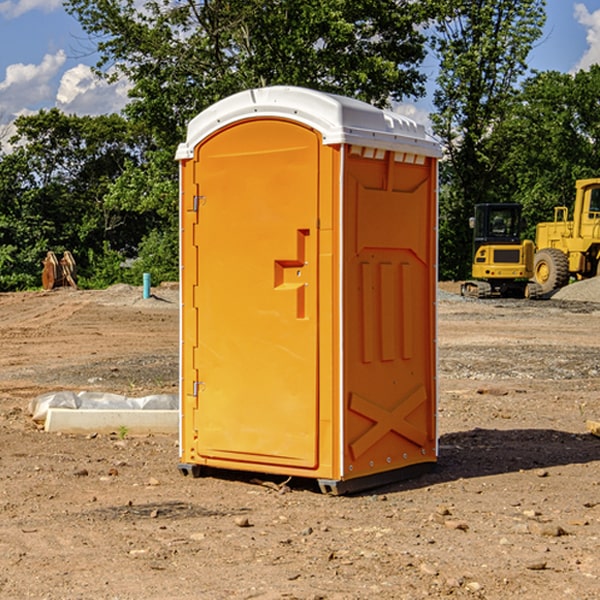 how often are the portable restrooms cleaned and serviced during a rental period in Almena Wisconsin